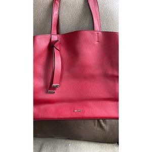 Red leather Nine West tote nwot